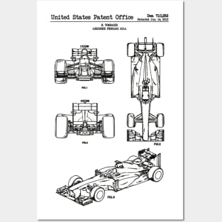 Ferrari Indy Race Car 2013 Patent Black Posters and Art